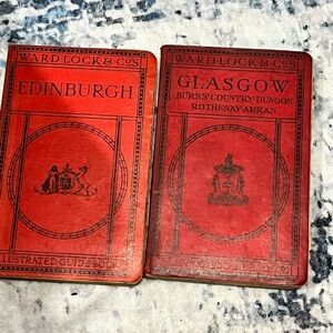 Red Ward Lock & Co's Illustrated Guide Books Edinburgh Glasgow maps ads travel